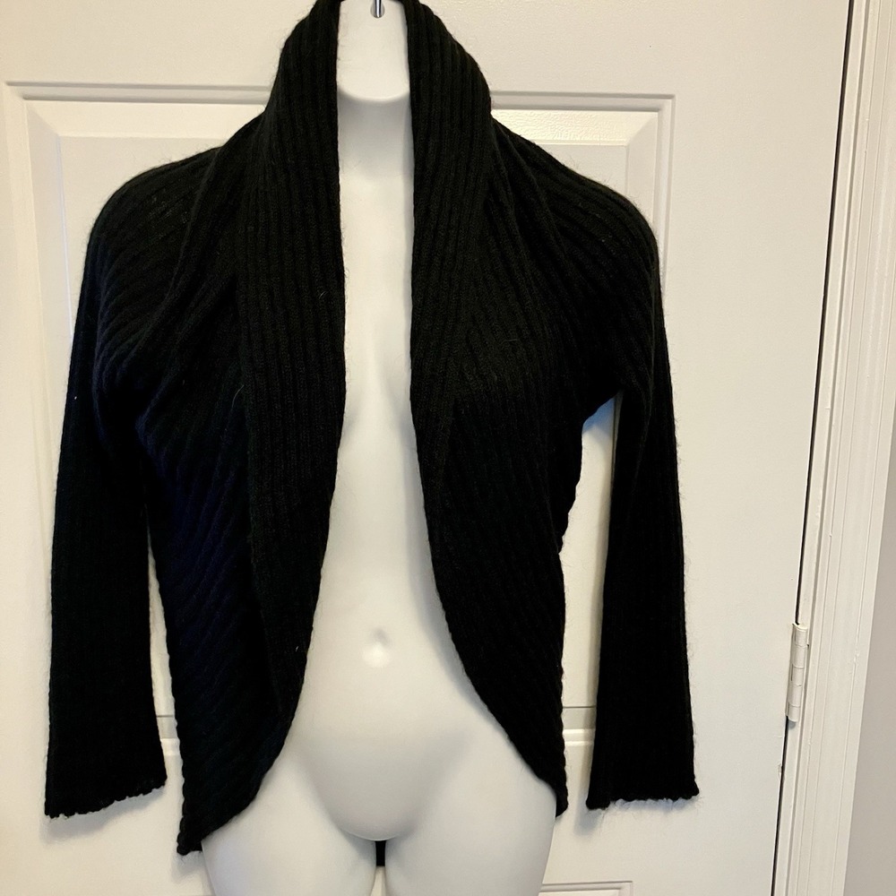 NWT Artigiano‎ Italy Black Mohair Blend Cardigan Sweater Size Medium Women's
